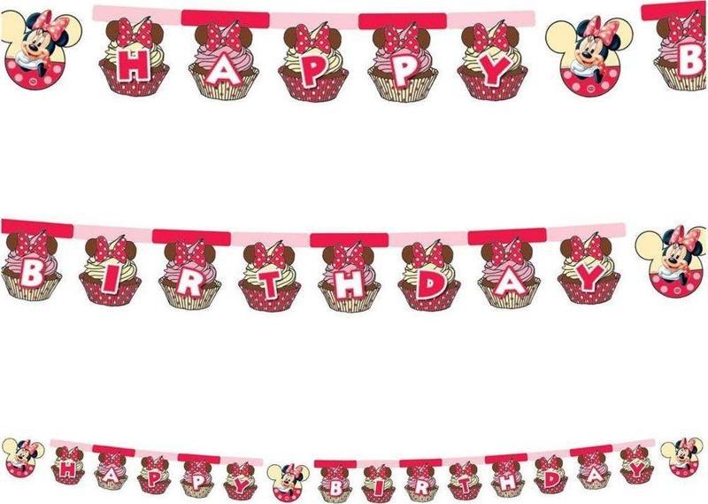 Minnie Mouse Happy Birthday Banner (Mini Fare Happy Birthday Parti Süsü)