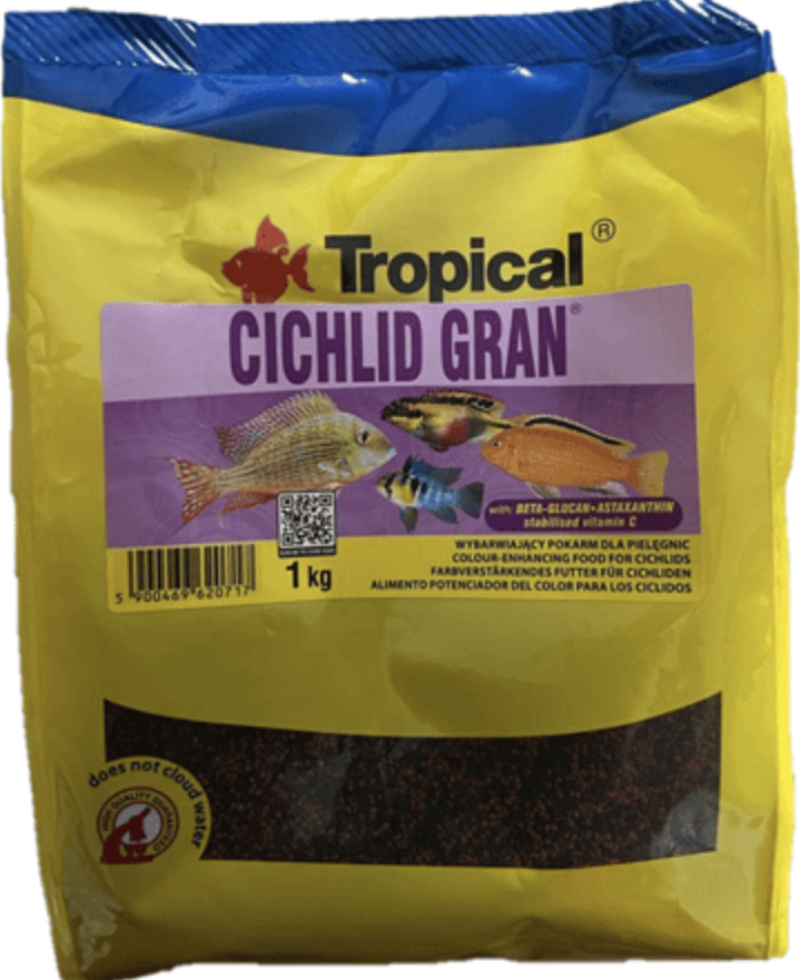 Cichlid Gran Akvaryum Balık Yemi 1 Kg (Orijinal Paket)