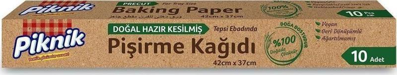 Doğal Hazır Kesim Pişirme Kağıdı 10'Lu