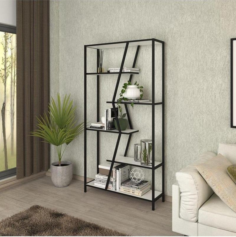 Kar Metal Ayakli 5 Rafli Kitaplik 180x94x27,8 cm