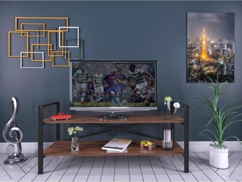 Isabella Metal Tv Sehpası Ceviz 120x60x35 cm