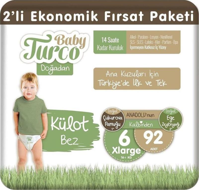 Doğadan 6 Numara XLarge 92'li Külot Bez