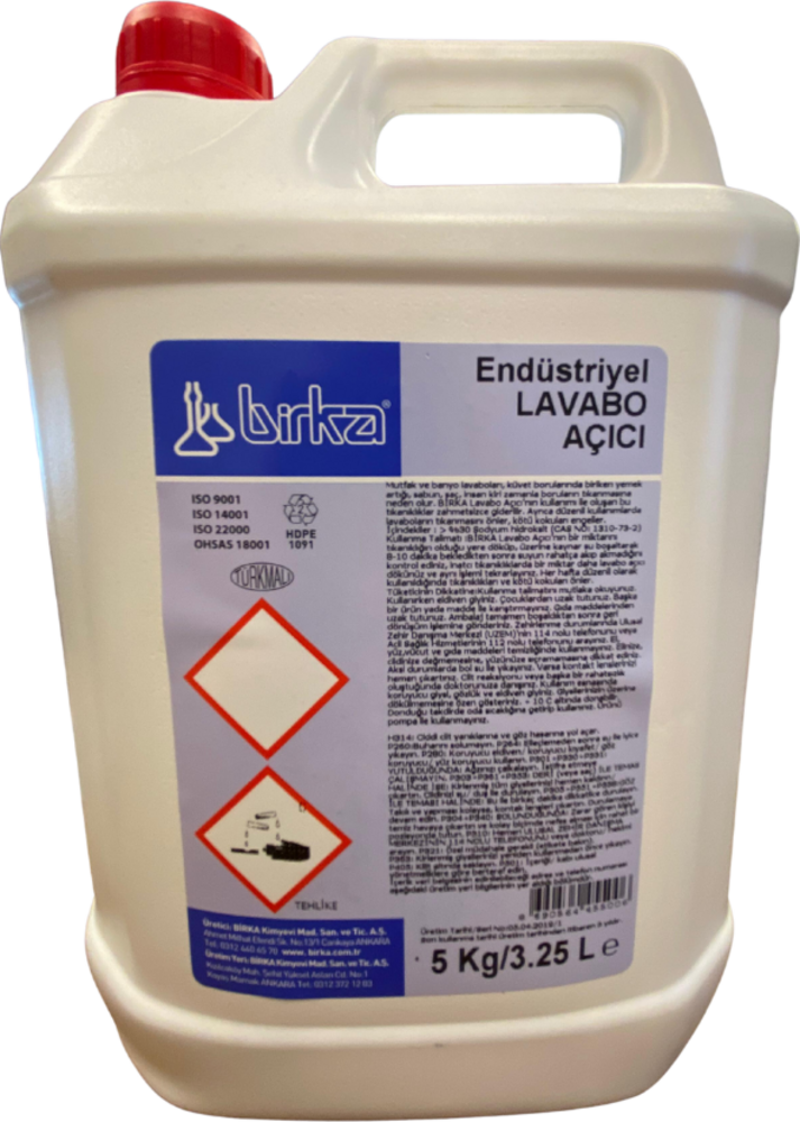 Endüstriyel Sıvı Lavabo Açıcı 4 Ad. x 5 Kg.