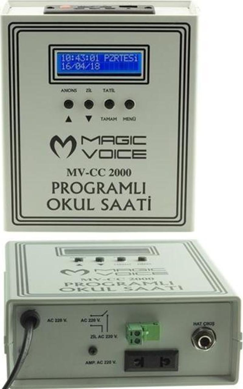 MAGICVOICE MV-CC2000 USB DUVAR TİPİ PROG AKILLI DIGITAL OKUL ZİL SAATİ (6 MELODİLİ) ÇAN TAKILABİLİR (2818)