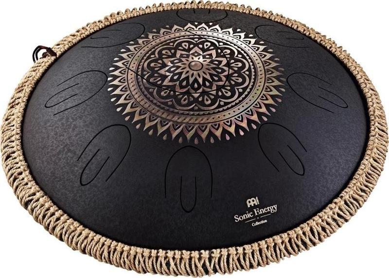 Sonic Energy Octave Steel Floral Design D-kurd 16" Tongue Drum (Siyah)