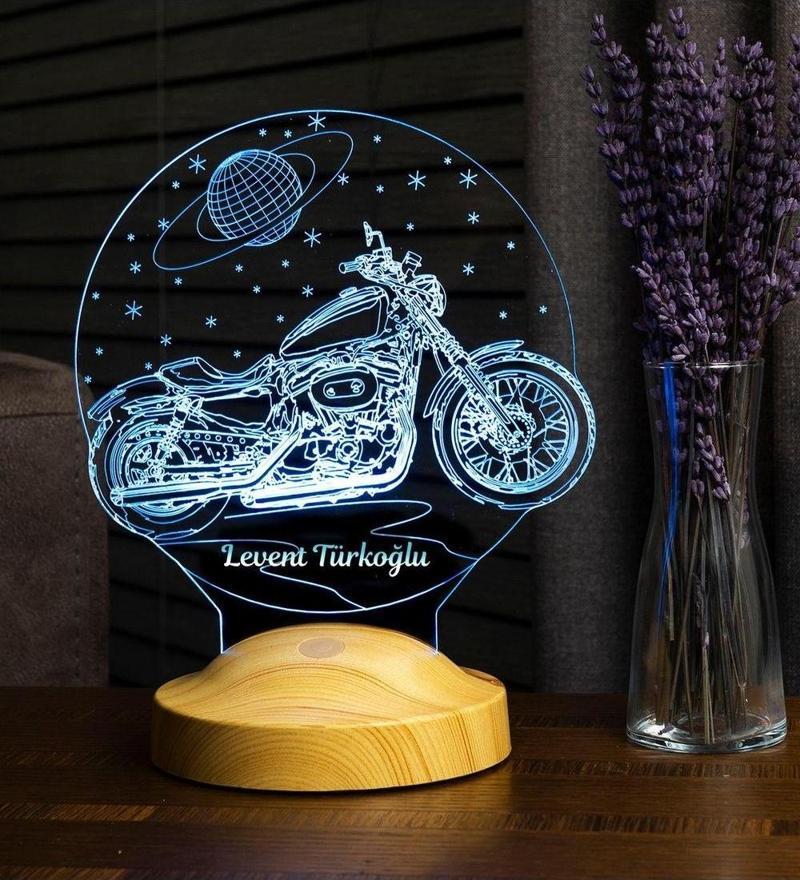 Motosiklet Chopper, Motor Cruiser, Klasik Motosiklet Figürlü Hediye 3d Led Lamba