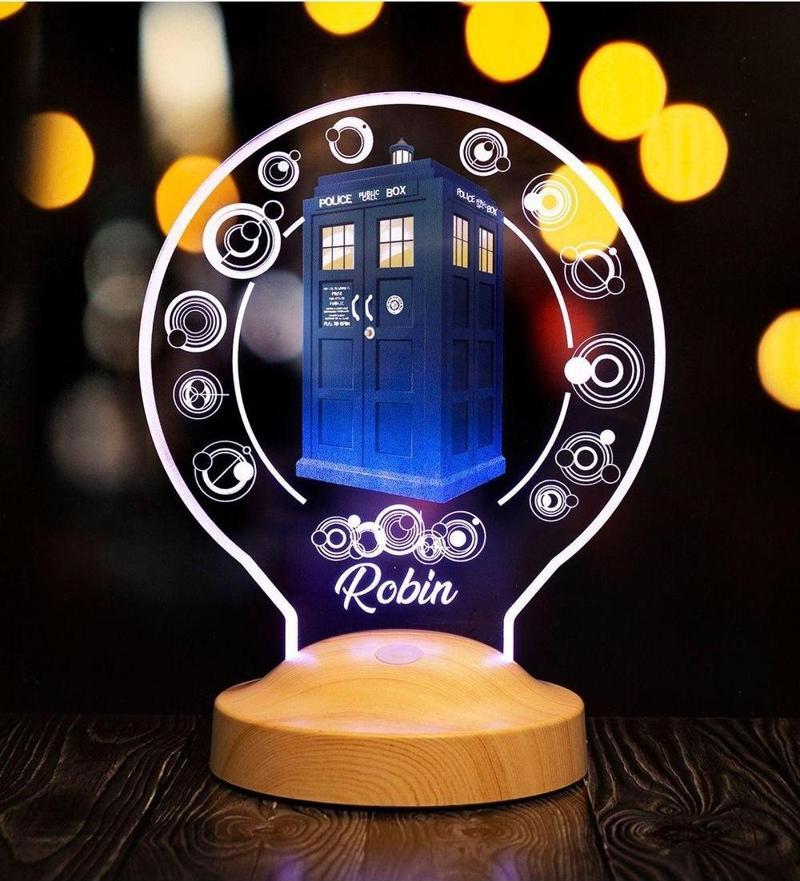 Tardis Desenli Gece Lambası, Doctor Who Hayranlarına Hediye, Galiffrey Telefon Kulübesi, Timelord