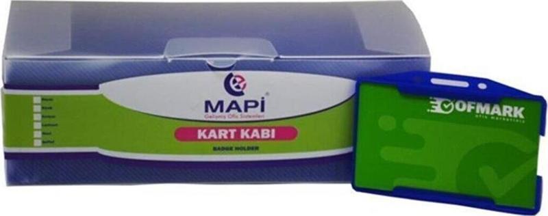 Yaka Kart Kabı Yatay Mavi (50 Li Paket)