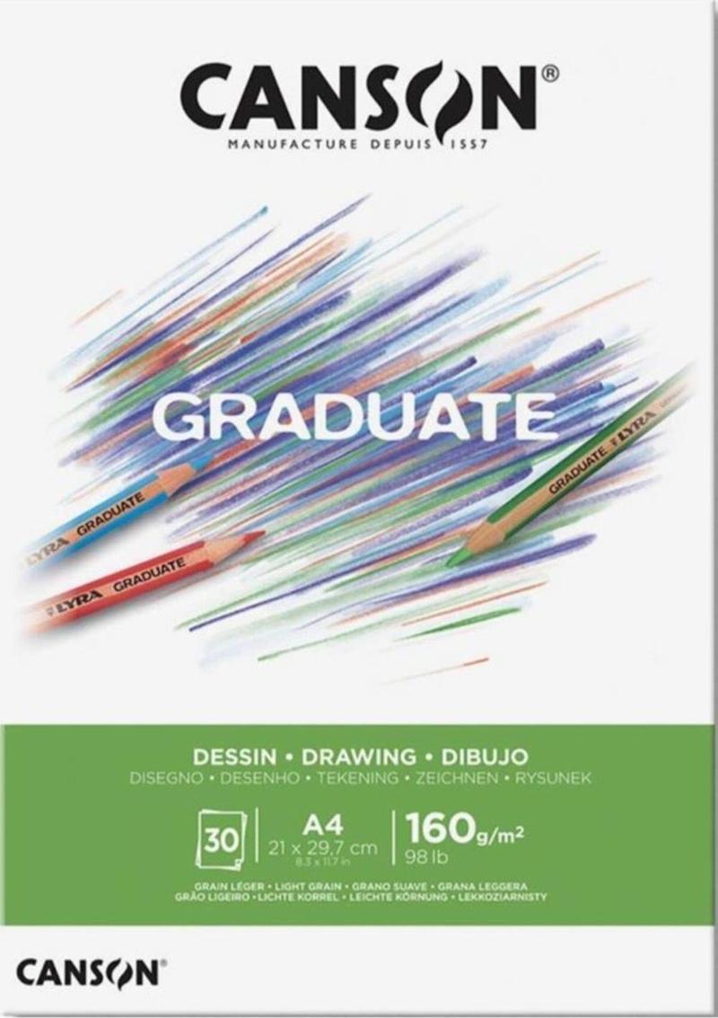 Çizim Bloğu Graduate Dessın Beyaz 30 Yaprak A4 160 Gram