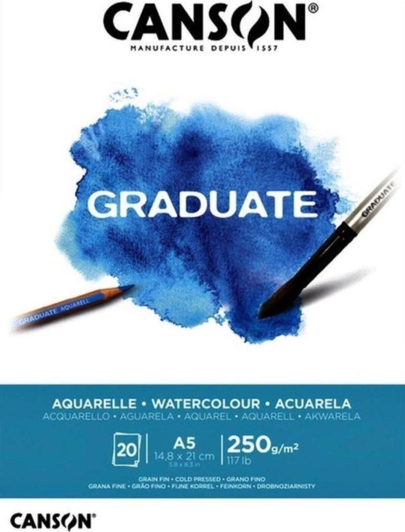 Graduate Suluboya Defteri 250gr A5 20 Yaprak