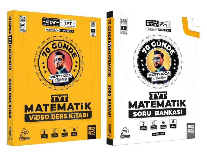 Mert Hoca 2025 Tyt 70 Günde Matematik Kampı Video Ders Kitabı + Soru Bankası Seti 2 Kitap