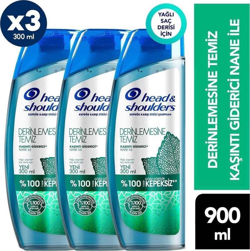 Head And Shoulders Derinlemesine Temiz Kaşıntı Giderici Şampuan 300 Ml x 3