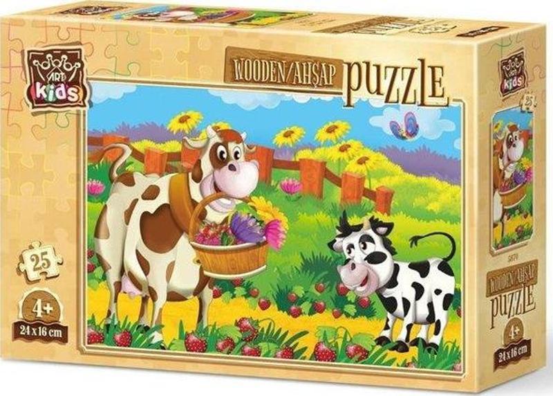 Romantik İnek 25 Parça Ahşap Puzzle 5870