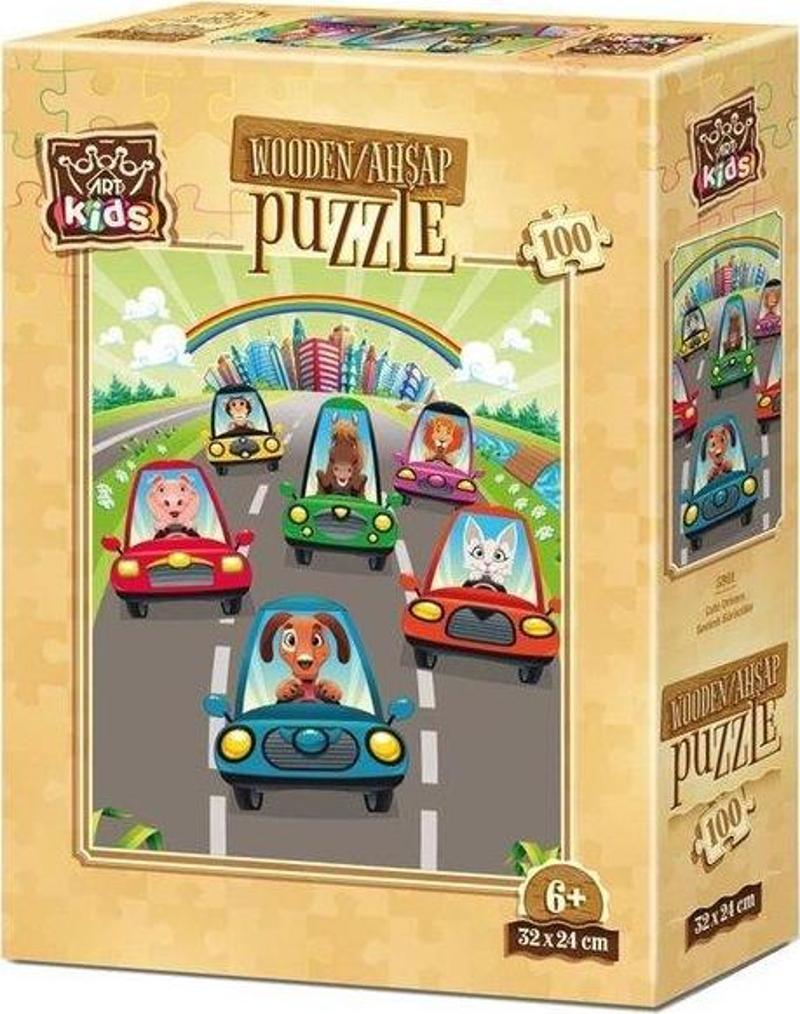 Sevimli Sürücüler 100 Parça Ahşap Puzzle 5901