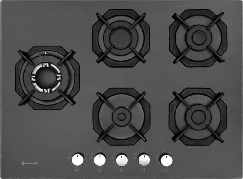 Ec-Ah 2250 Sbw Bg70 Ankastre 70Cm 5 Gözlü Siyah Cam Ocak
