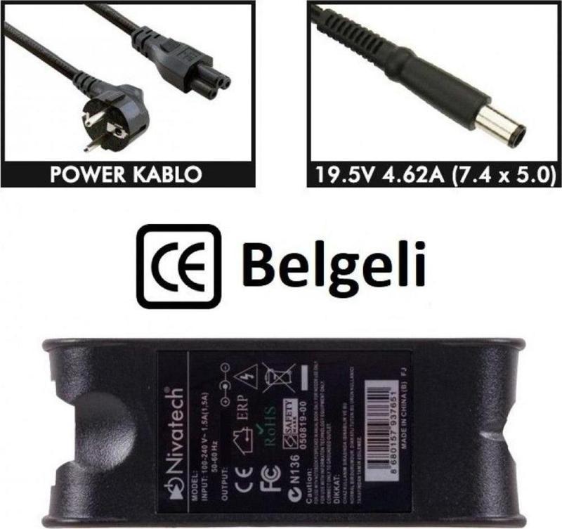 BC902 DELL 19,5V 4,62A (7,4*5,0mm) Adaptö