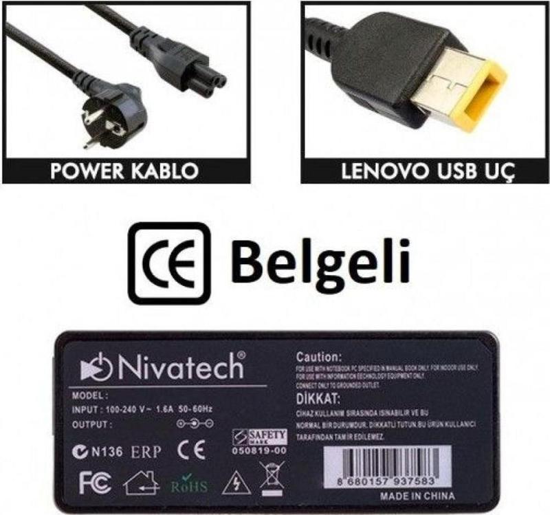 BC936 LENOVO 20V 4,5A USB Adaptör