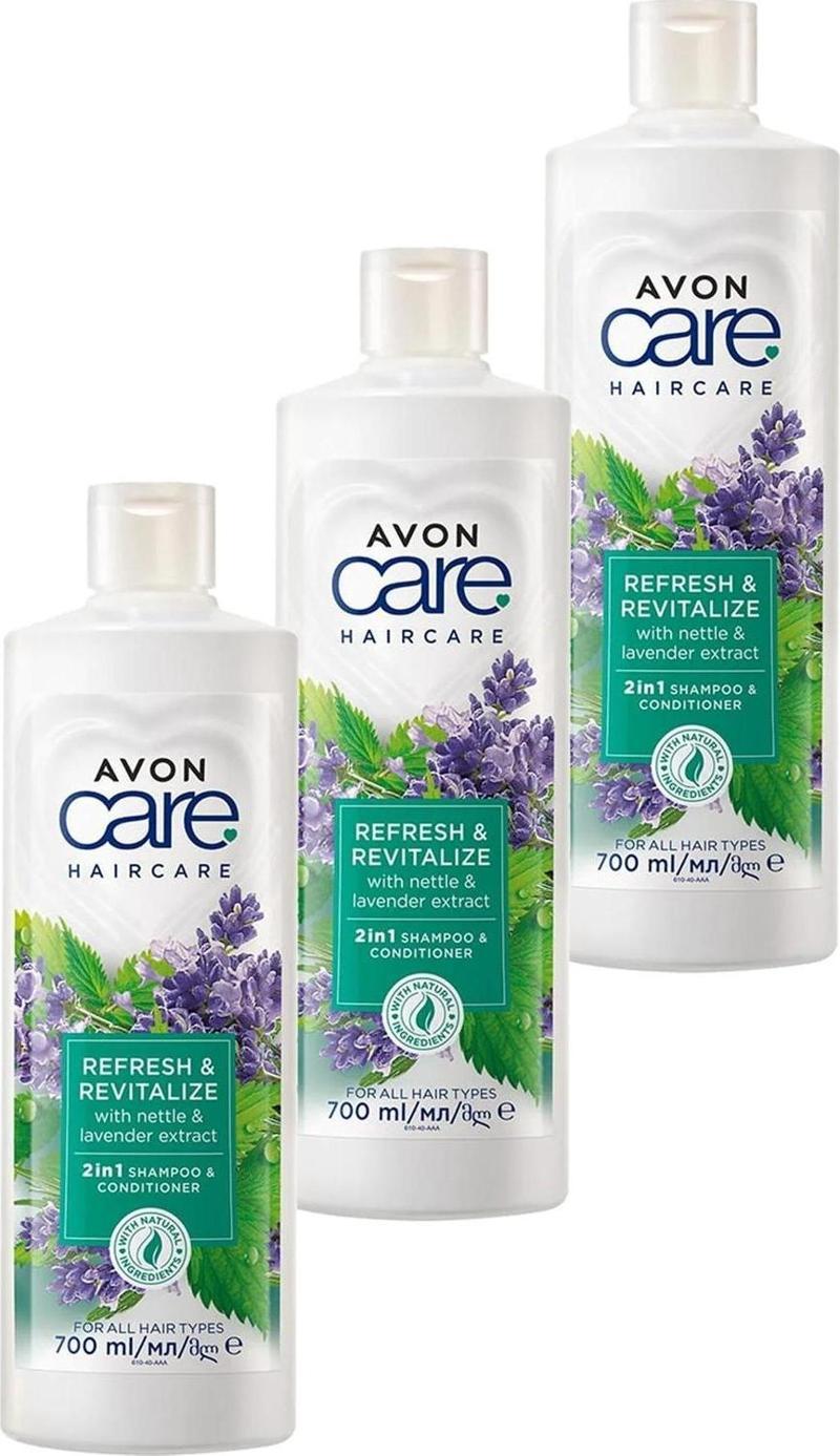 Care Isırgan Otu ve Lavanta Özleri Içeren Şampuan ve Saç Kremi 700 Ml. Üçlü Set