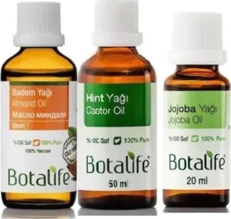 Badem Yağı Hint Yağı Jojoba Yağı 3 Lü Set