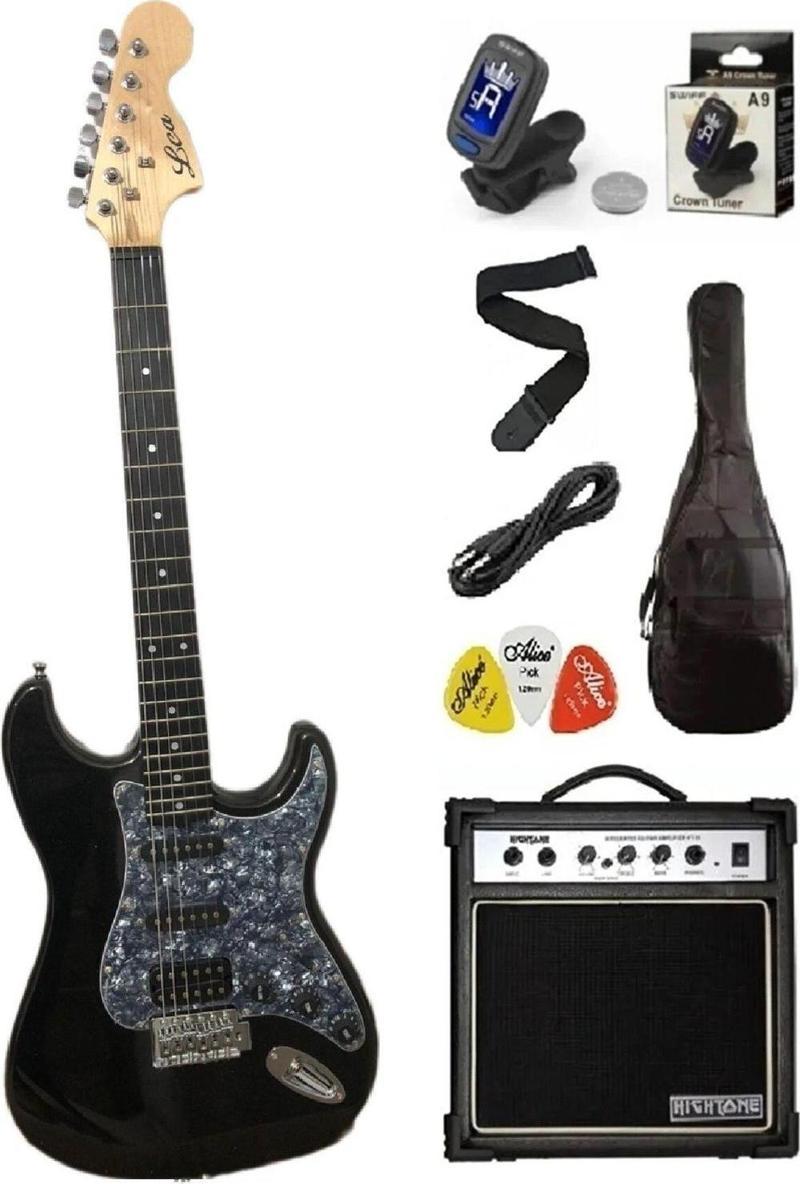 Elektro Gitar Set Hss Manyetik ( Kılıf Amfi Pena Jack Kablo Askı Tuner)