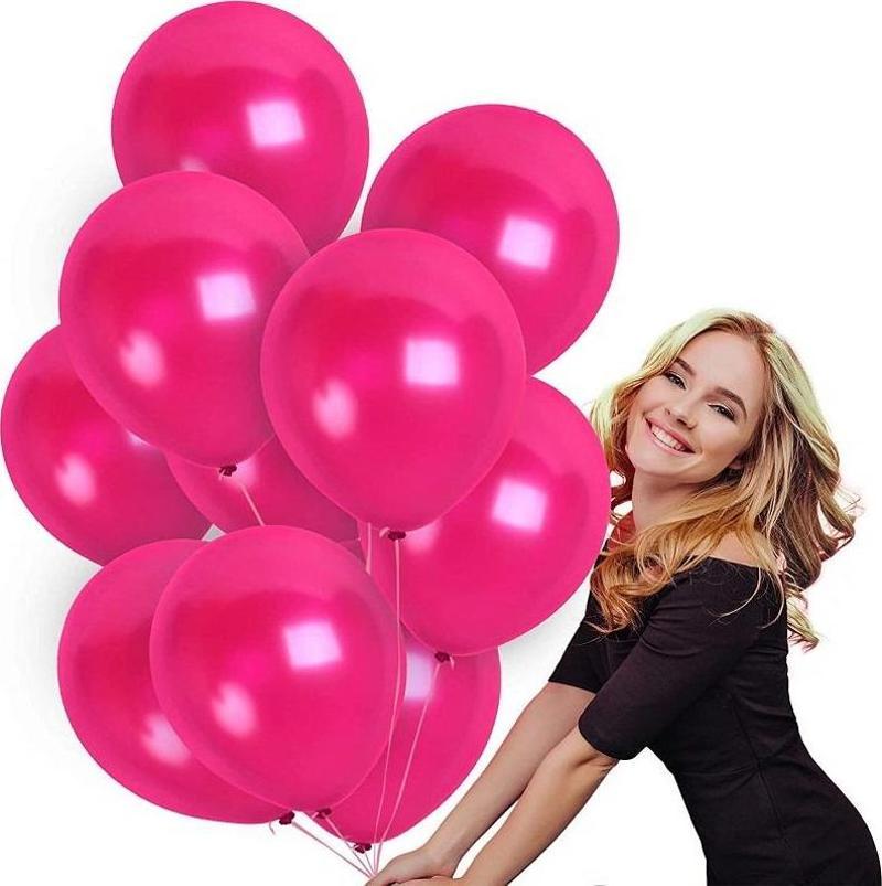 VIP 100 PCS SHINY METALLIC PİNK BALLOON VIP KALİTE PARLAK METALİK PEMBE BALON HELYUM GAZI UYUMLUDUR