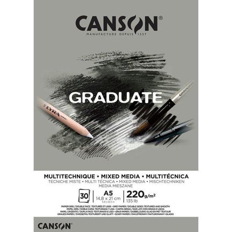 Canson Canson Graduate A5 Mix Media Blok Grey - 400110370