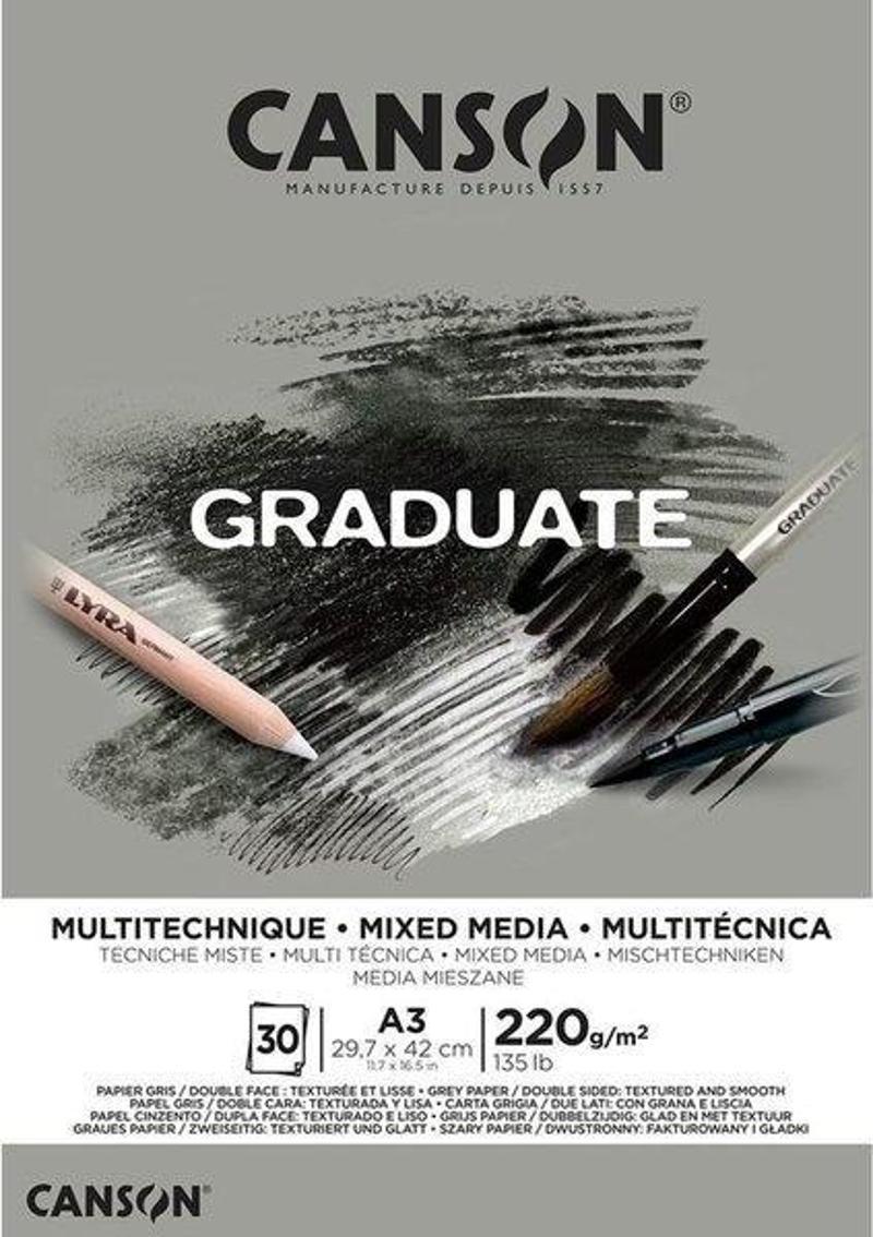 Graduate A3 Mix Media Blok Grey - 400110372