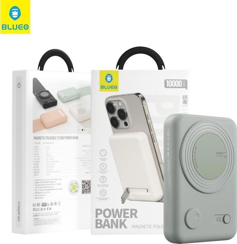 Magsafe Kablosuz Şarj Standlı 10000 Mah Powerbank Yeşil