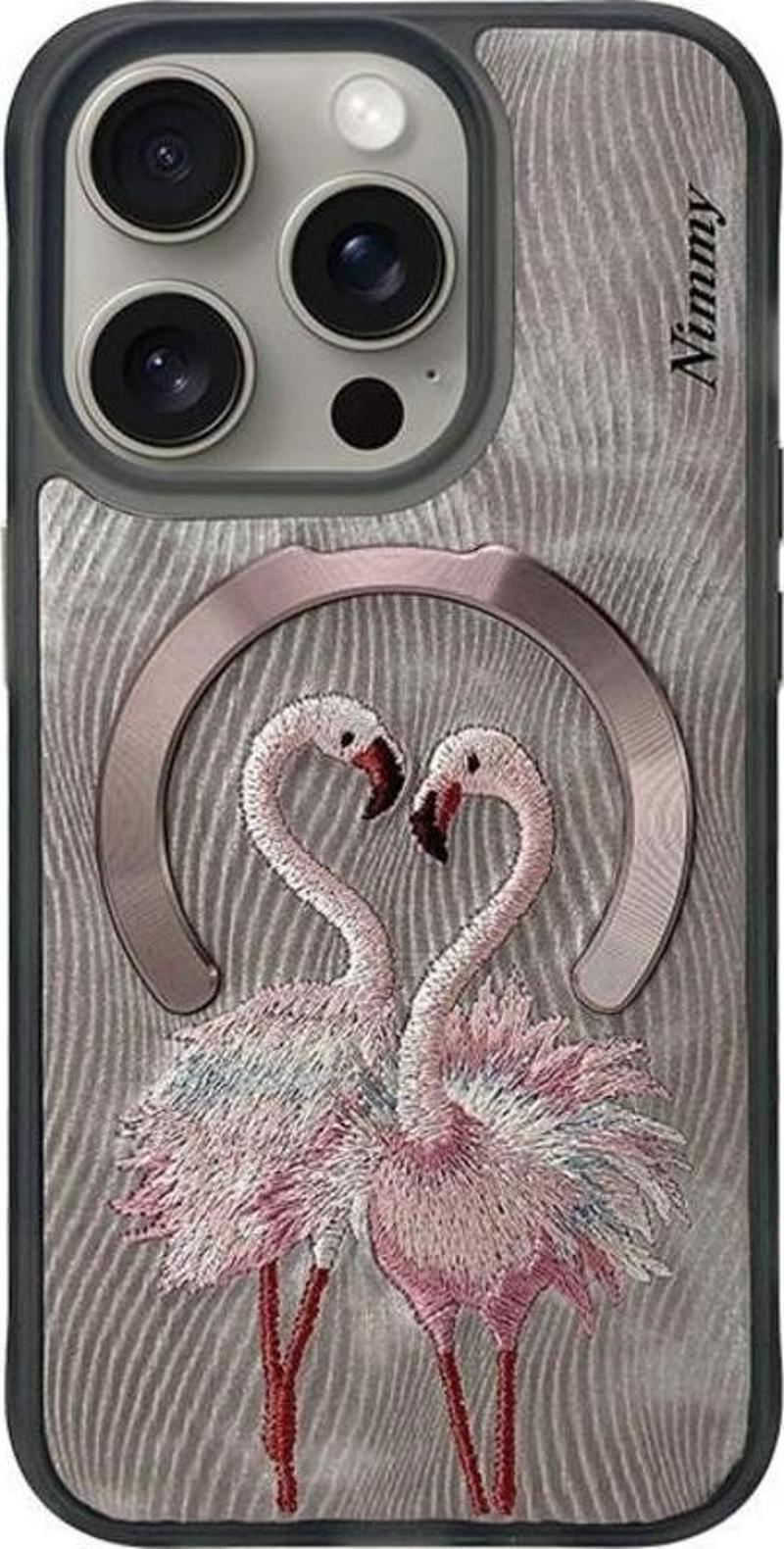 iPhone 15 Pro Max Flamengo Series Magsafe Pembe Telefon Kılıfı