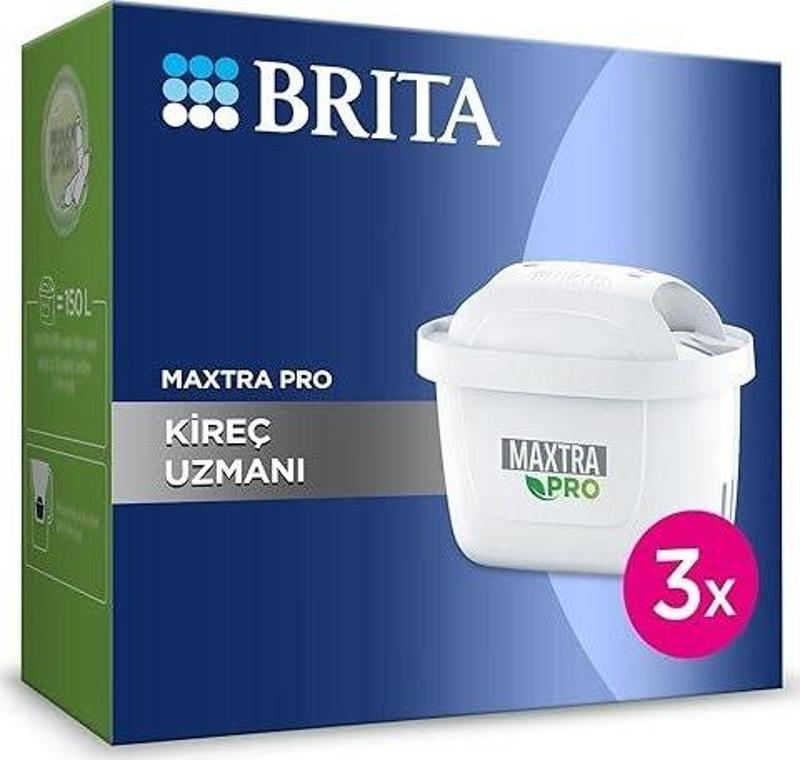 BRITA MAXTRA PRO Kireç Uzmanı Yedek Su Arıtma Filtresi, 3’lü