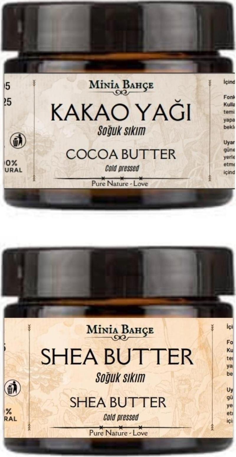 Soğuk Sıkım Shea Butter Ve Kakao Yağı, %100 Doğal & Saf, 50ml