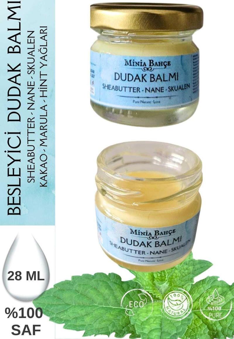 Koruyucu Ve Dolgunlaştırıcı Dudak Balmı, Naneli. %100 Saf Ve Doğal, 30ml