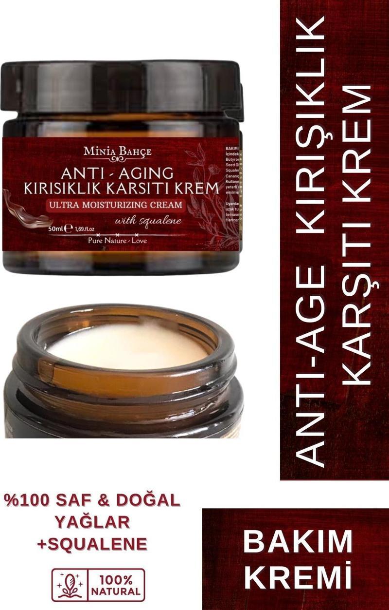 Doğal Anti-Age, Kırışıklık Karşıtı Krem, %100 Doğal ve Saf, 50ml