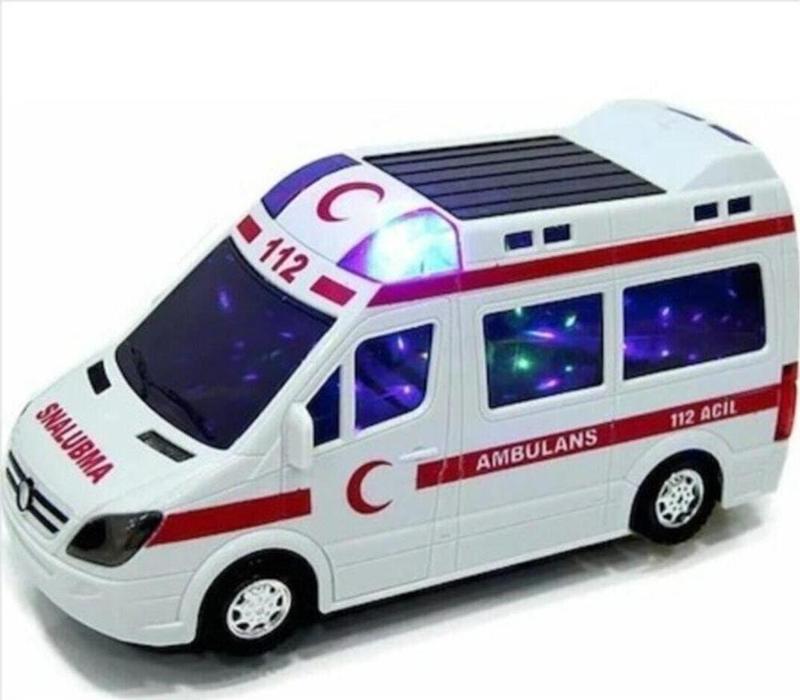 Tk Pilli 3d Işıklı Ve Sesli Oyuncak Ambulans Arabası