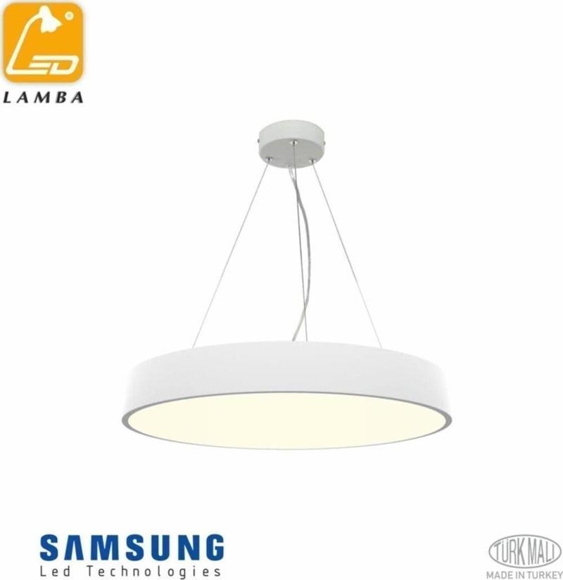Dekoratif Daire Sarkıt Lineer Aydınlatma - 40cm Beyaz Kasa Günışığı