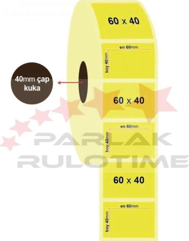 40*60 10 Rulo 500 Sarım Sarı Zemin Eczane İlaç Tarif Etiketi