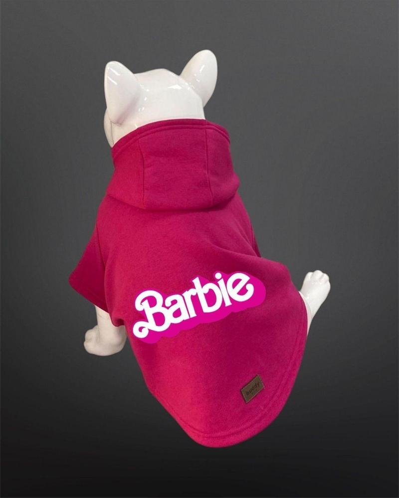 Kedi & Köpek Kıyafeti Sweatshirt - Barbie Baskılı Pembe Sweatshirt