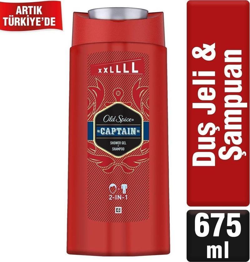 Duş Jeli & Şampuan Captain 675 ml Extra Büyük Boy