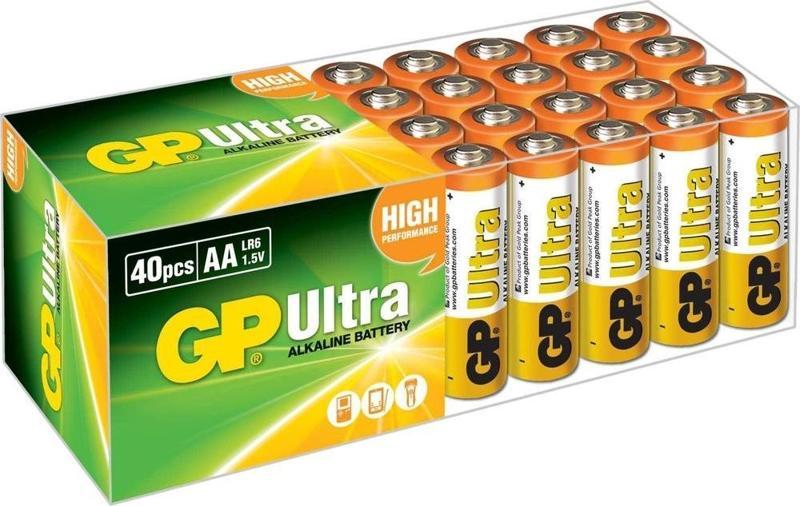 LR6 AA Boy Ultra Alkalin Kalem Pil 40'lı Paket GP15AU-2B40