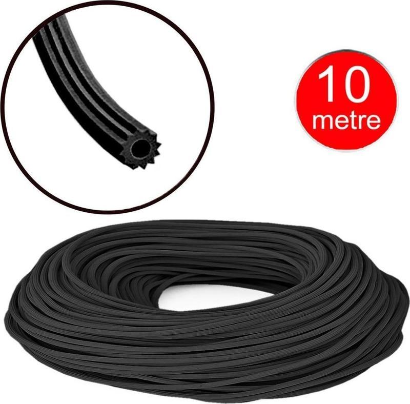 Alüminyum Sineklik Teli Fitili Siyah 5mm Kapı Pencere Tül Sabitleme Lastik Contası -10 Metre