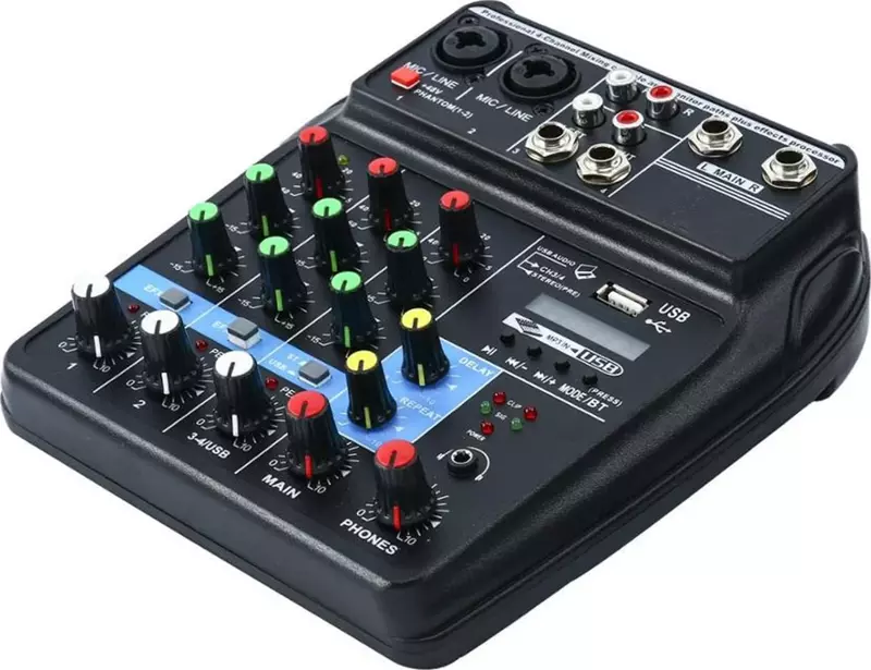 D-voıce M-400btı Ses Kartlı Mixer 4 Kanal Bluetooh,usb