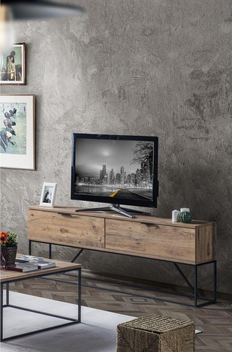 Tv Ünitesi, Tv Sehpası, 180 Cm, Metal Ayaklı, Midlake Tv