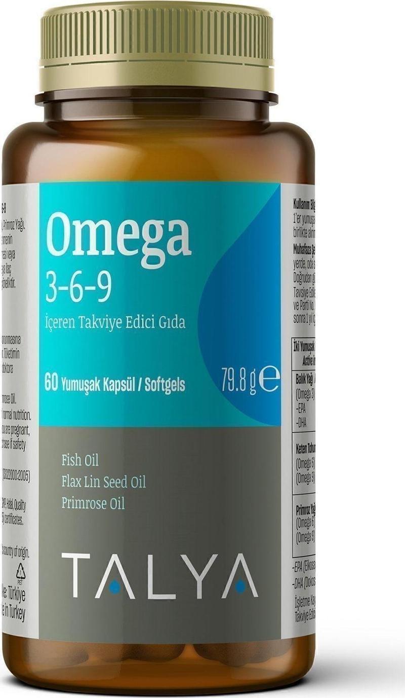 Omega 3-6-9 İçeren Takviye Edici Gıda, Balık Yağı, 60 Yumuşak Kapsül