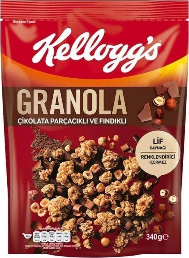 Kellogg's Granola Çikolatalı Fındıklı 340 Gr.