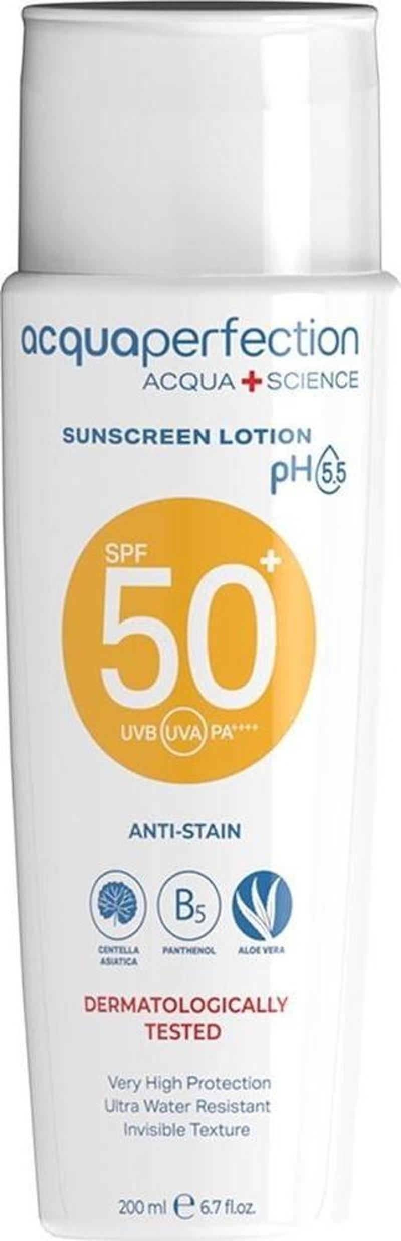 Güneş Koruyucu Losyon SPF50+ 200ml UVA UVB Koruması, Suya Dayanıklı, Leke Önleyici