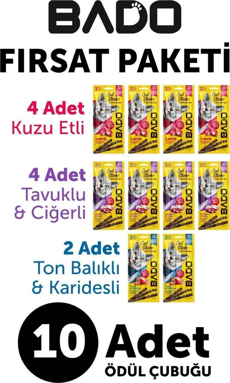 Kedi Ödül Çubuğu Karma Paket 3x5gr 10Lu