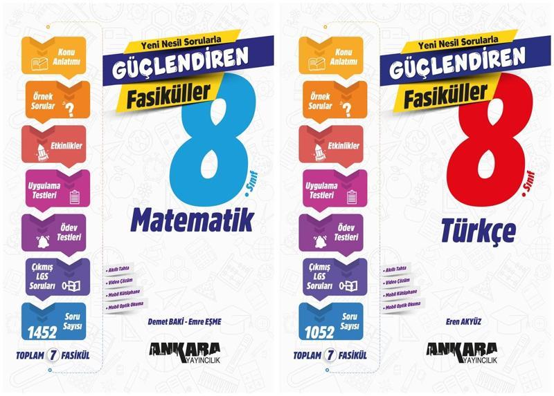 Ankara 2025 8. Sınıf Lgs Matematik + Türkçe Güçlendiren Fasikül Seti 2 Kitap