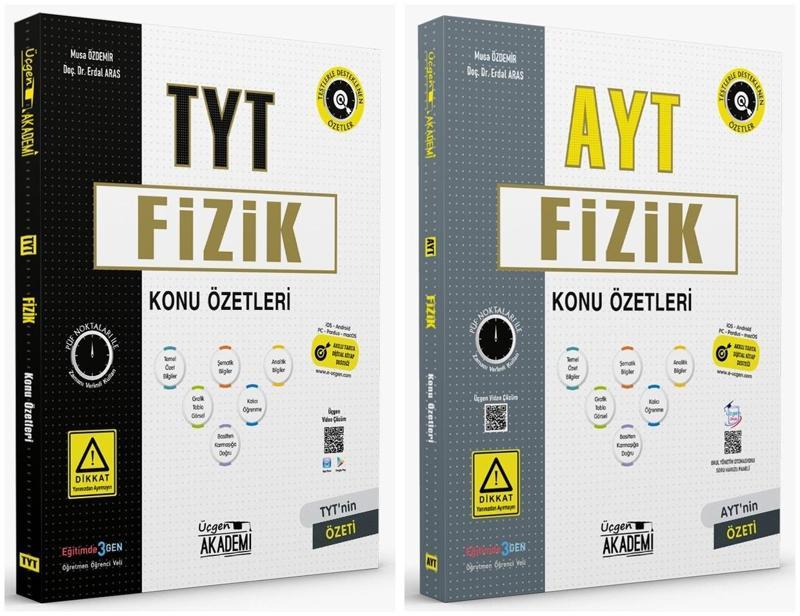 Üçgen Akademi 2024 Tyt + Ayt Fizik Konu Özeti Seti 2 Kitap