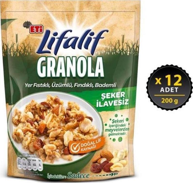 Lifalif Granola Kuruyemişli 200 g x 12 Adet