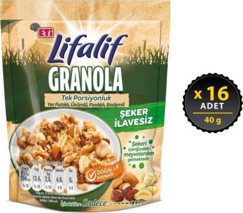 Lifalif Granola Kuruyemişli 40 g x 16 Adet